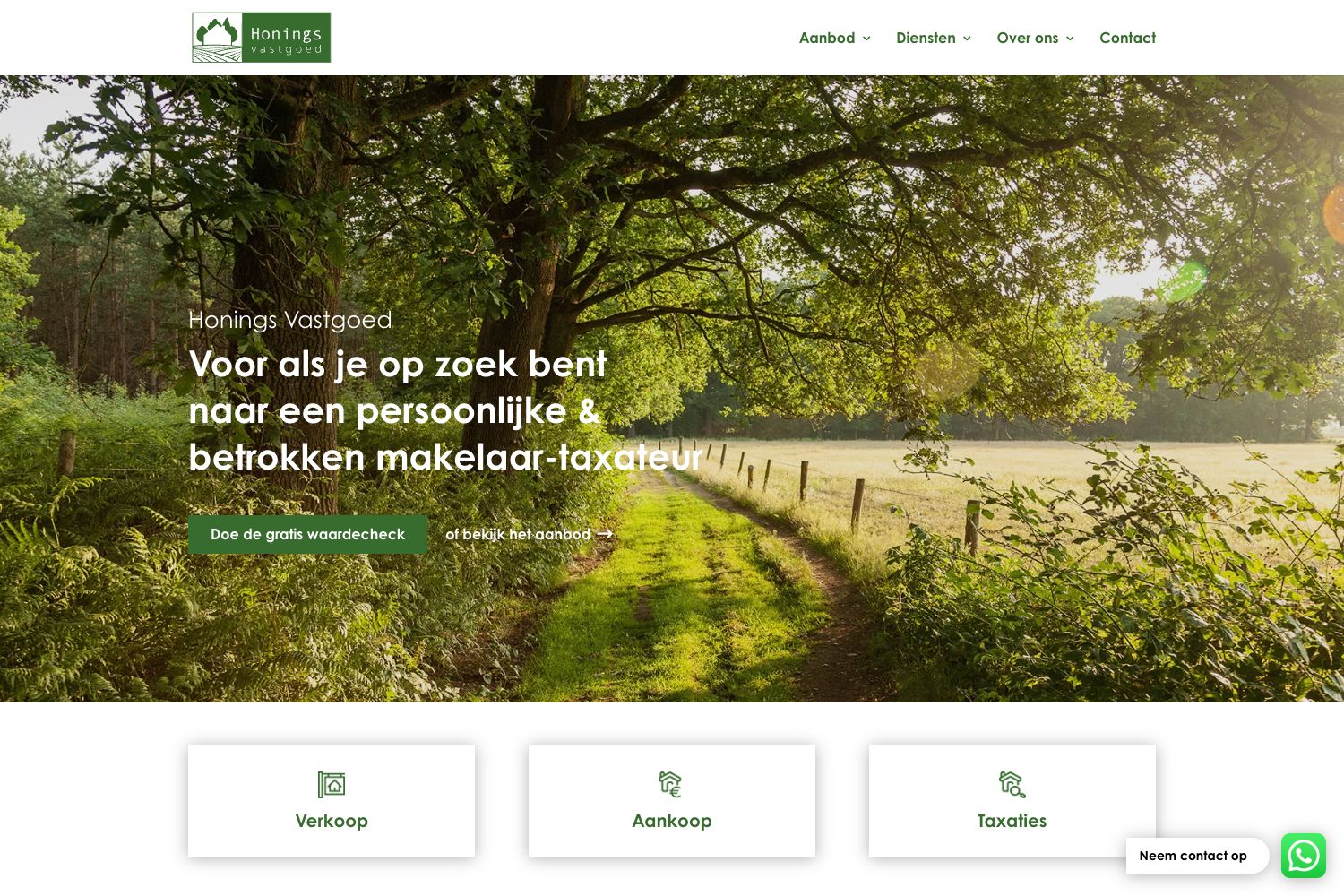 Website screenshot https://honingsvastgoed.nl