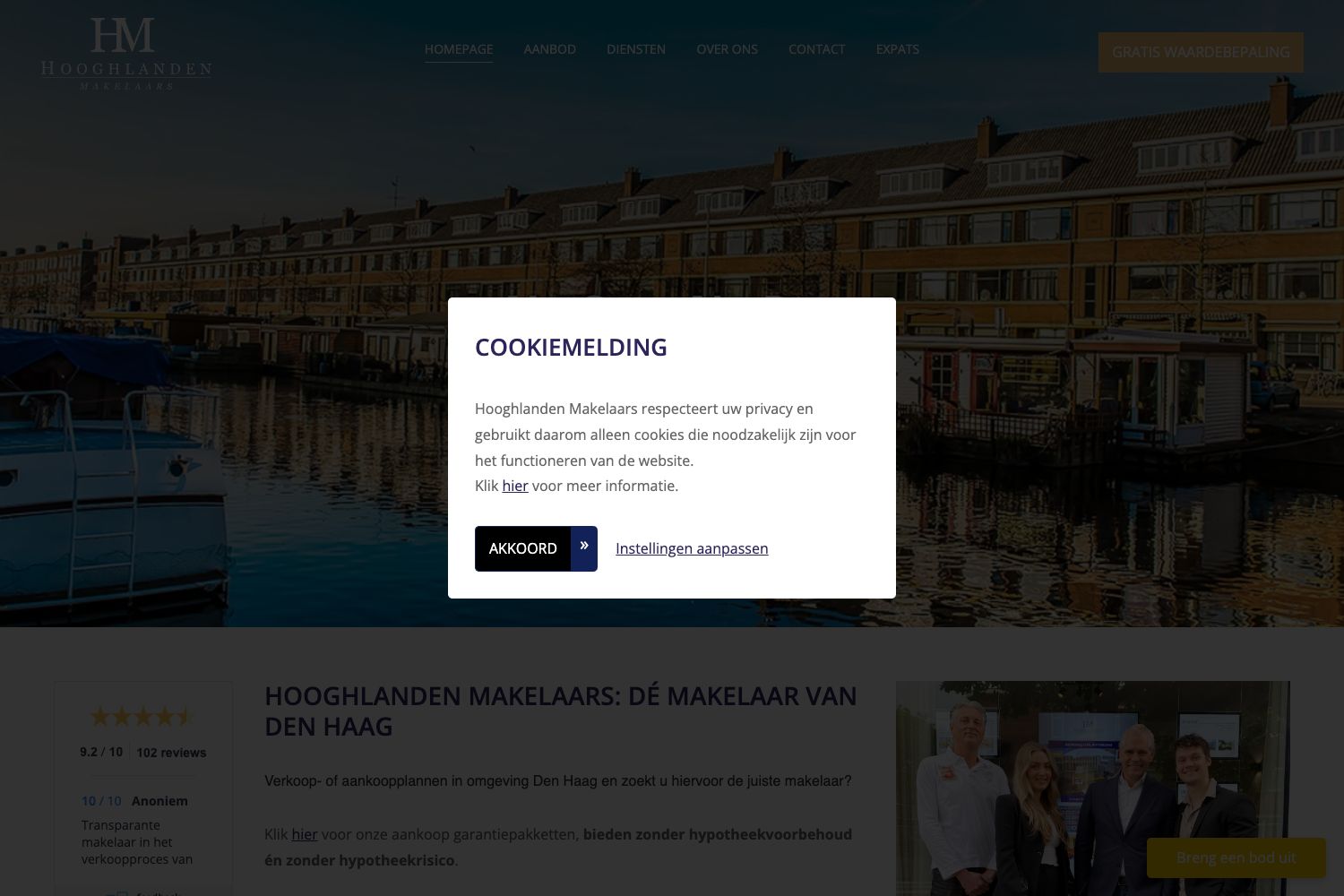 Website screenshot https://hooghlanden.nl