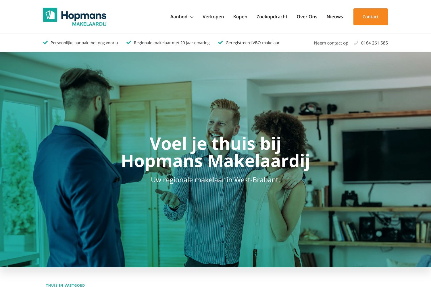 Website screenshot https://hopmansmakelaardij.nl