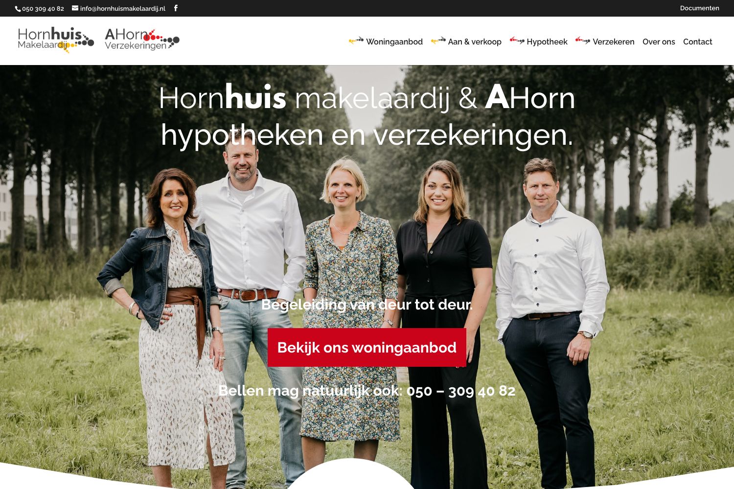 Website screenshot https://hornhuismakelaardij.nl