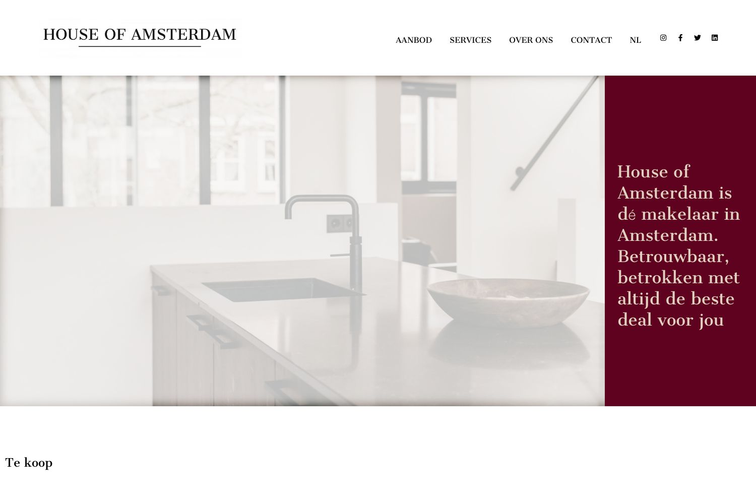 Website screenshot https://houseofamsterdam.nl