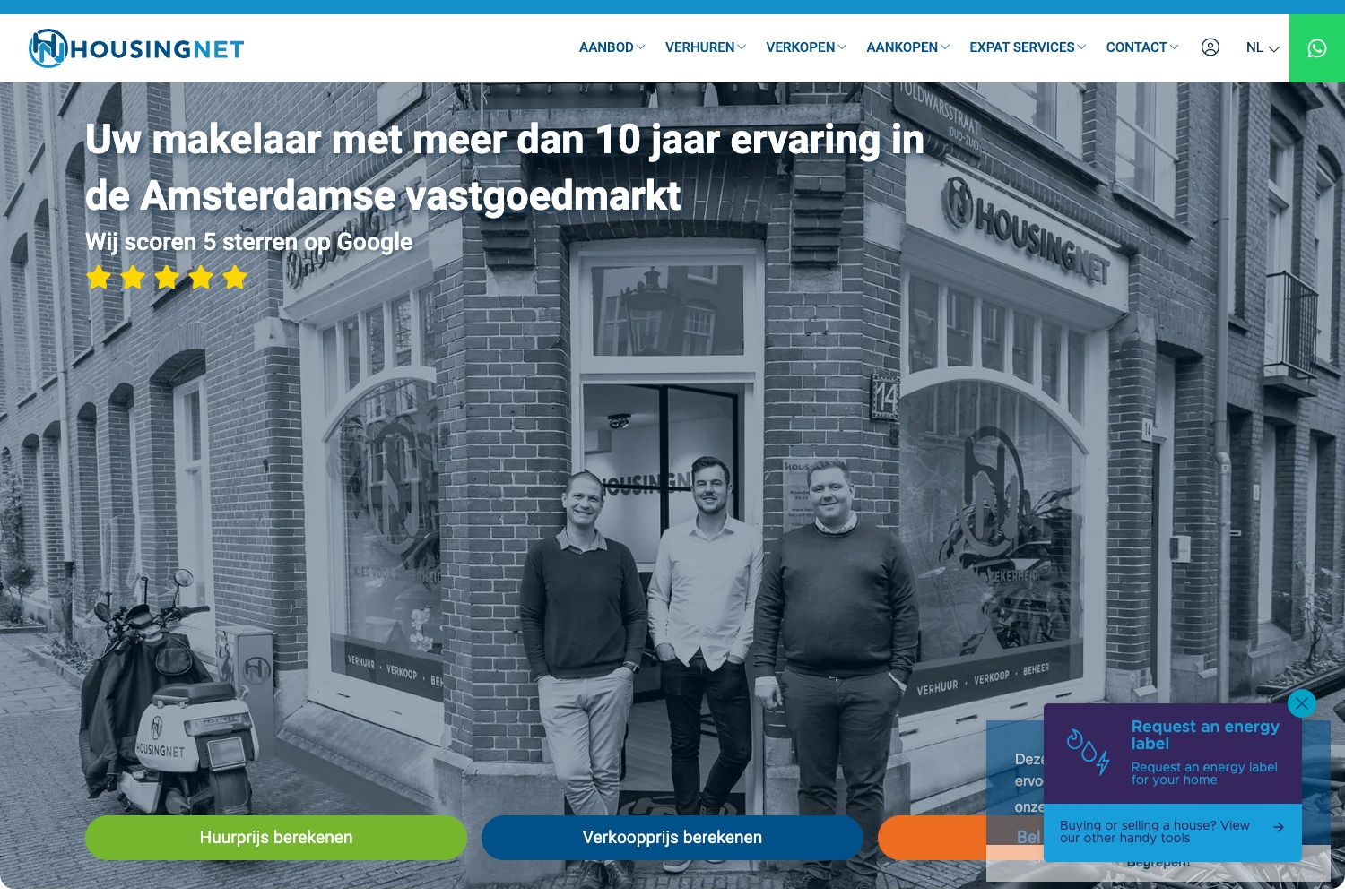 Website screenshot https://housingnet.nl