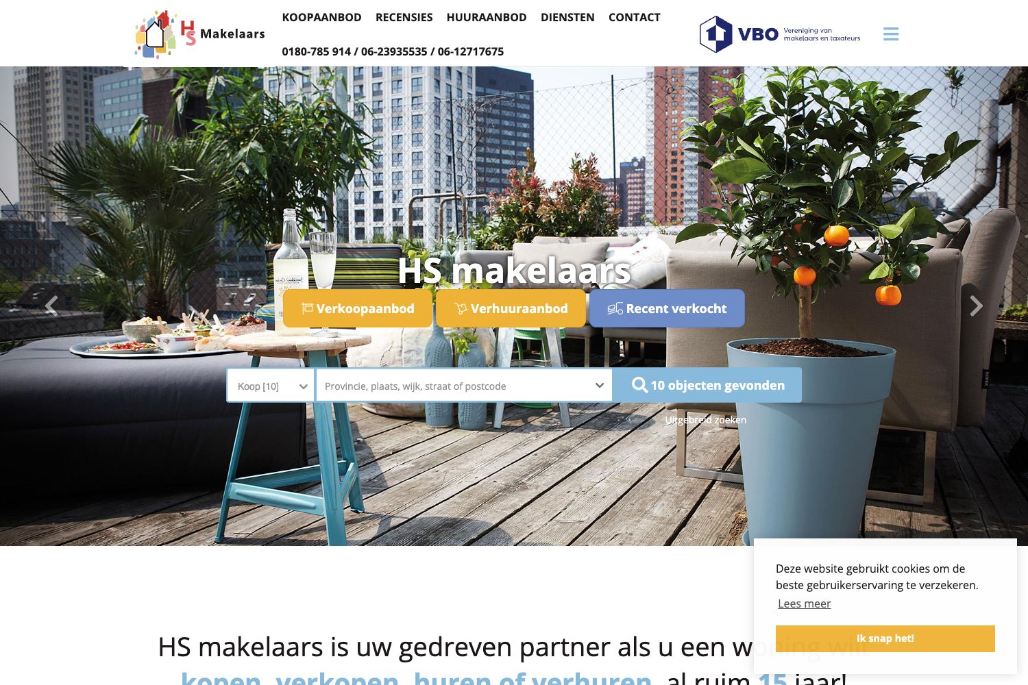 Website screenshot https://hsmakelaars.nl