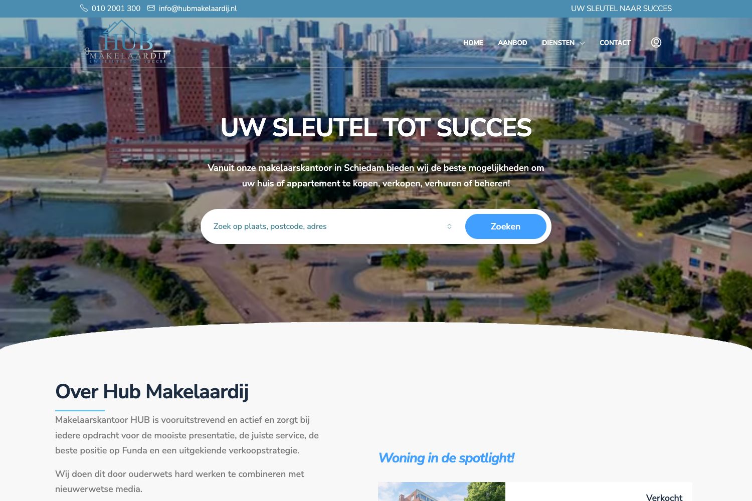 Website screenshot https://hubmakelaardij.nl