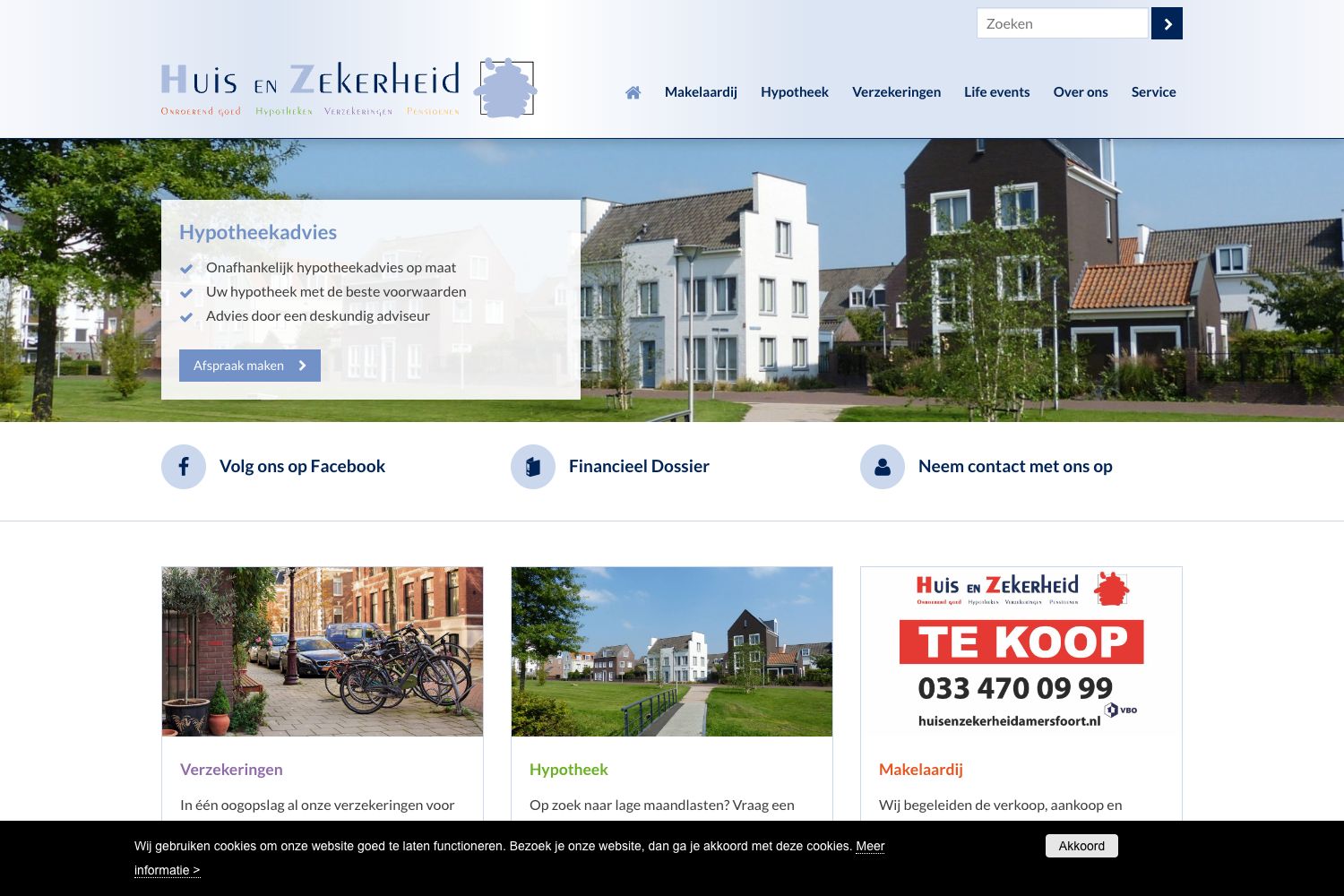 Website screenshot https://huisenzekerheidamersfoort.nl