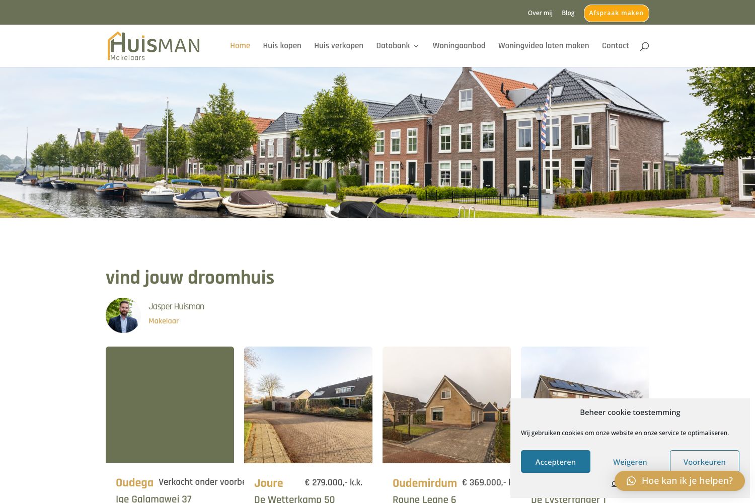 Website screenshot https://huismanvastgoedbemiddeling.nl