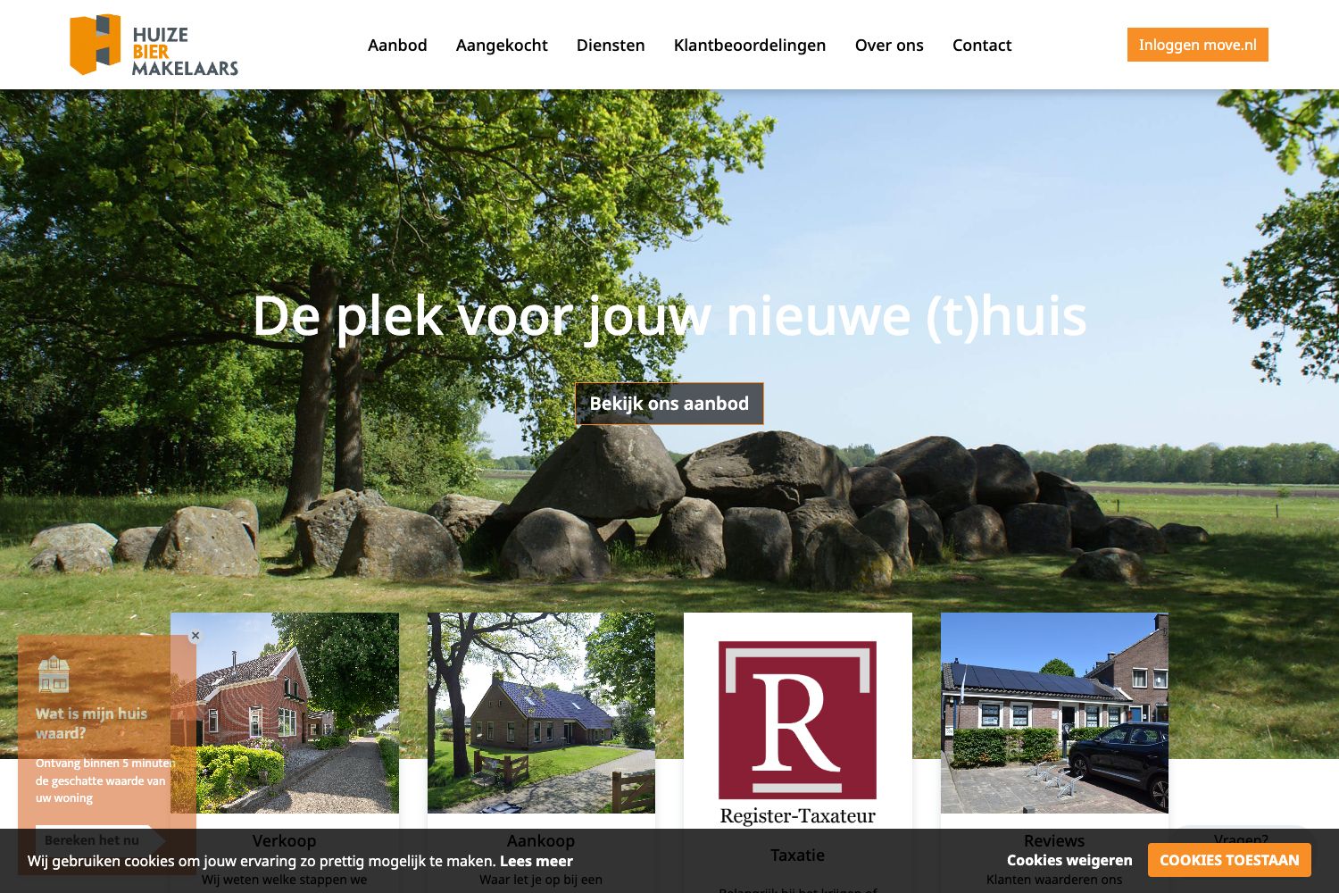 Website screenshot https://huizebiermakelaars.nl