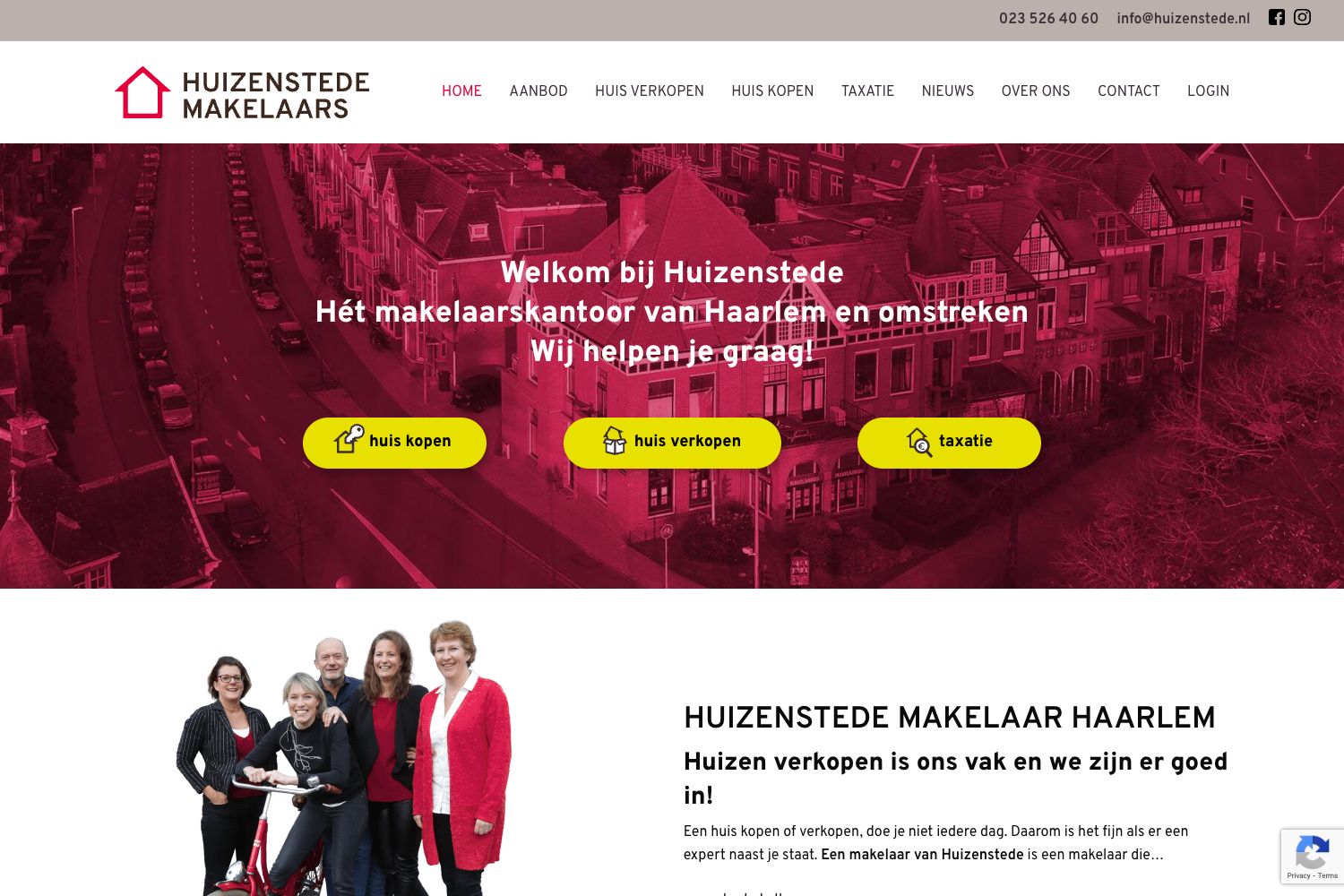 Website screenshot https://huizenstede.nl