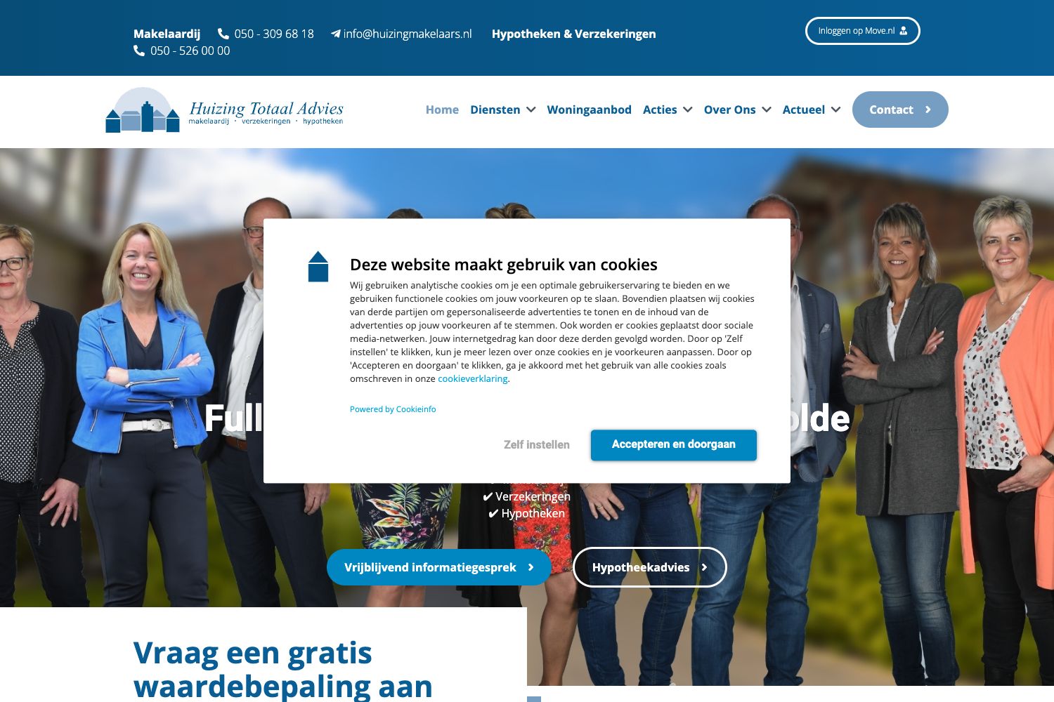 Website screenshot https://huizingmakelaars.nl