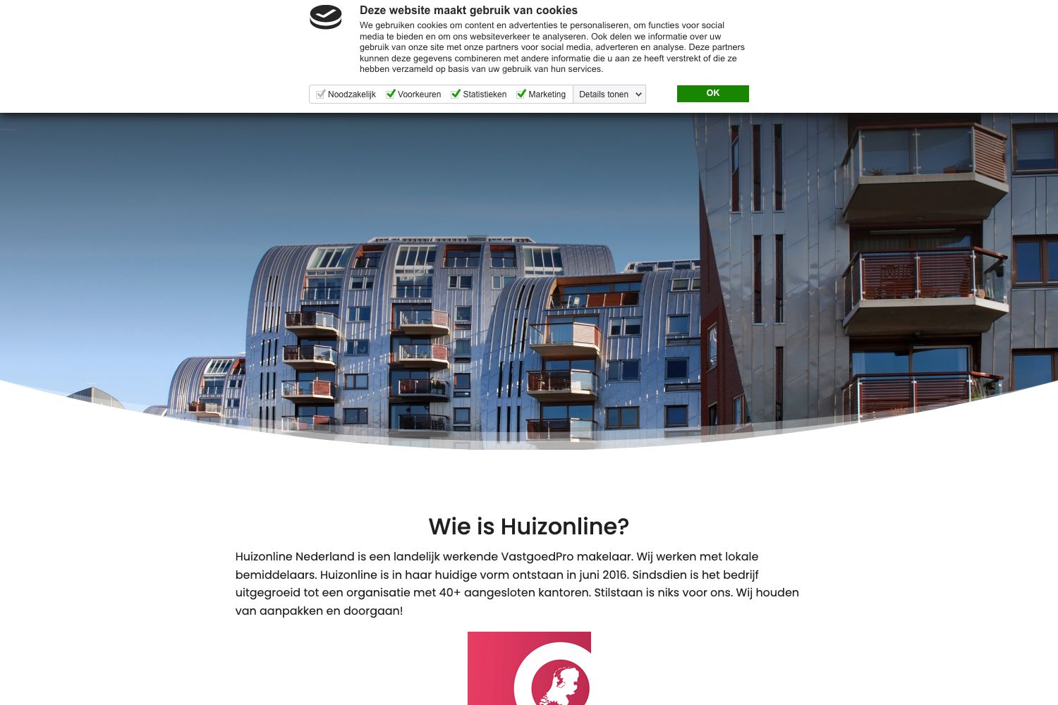 Website screenshot https://huizonline.nl