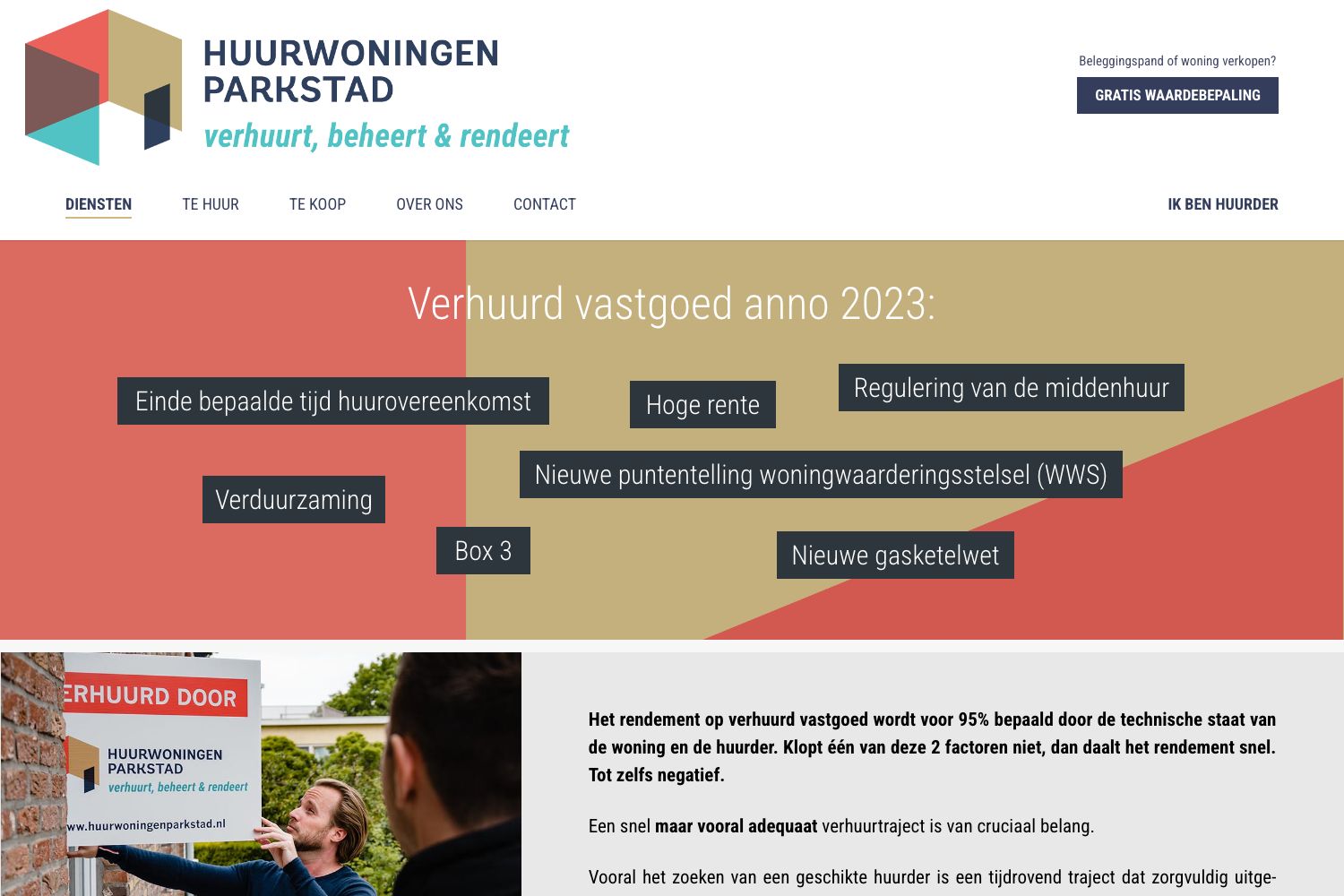 Website screenshot https://huurwoningenparkstad.nl