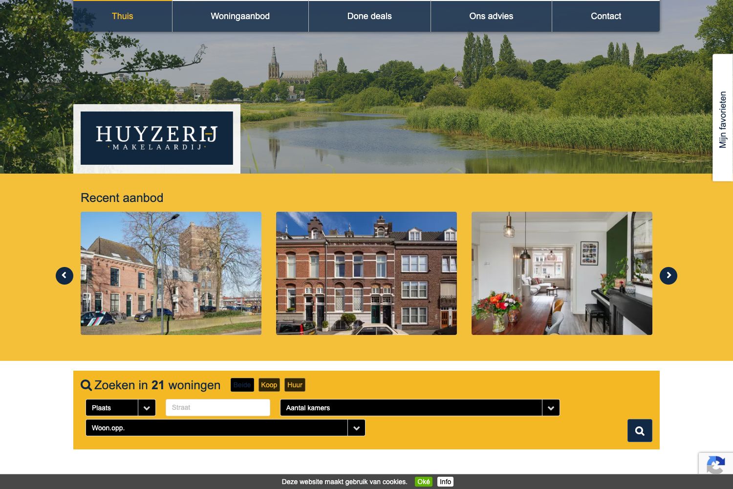 Website screenshot https://dehuyzerij.nl