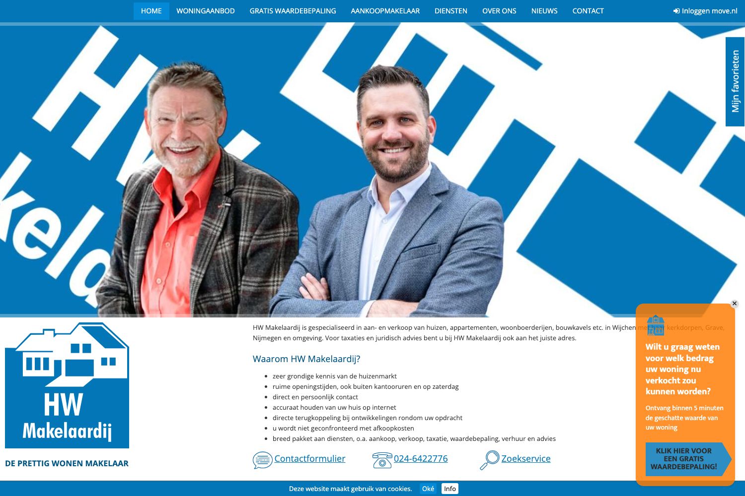 Website screenshot https://hwmakelaardij.nl