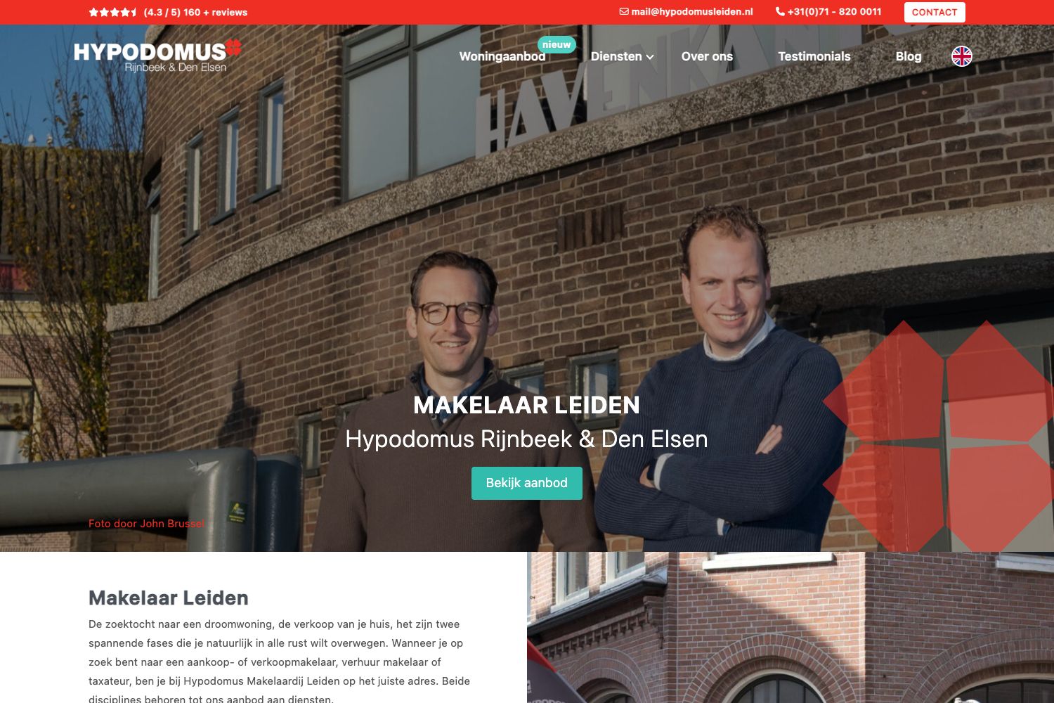 Website screenshot https://hypodomusleiden.nl