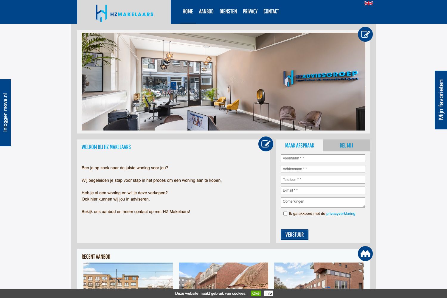 Website screenshot https://hzmakelaars.nl