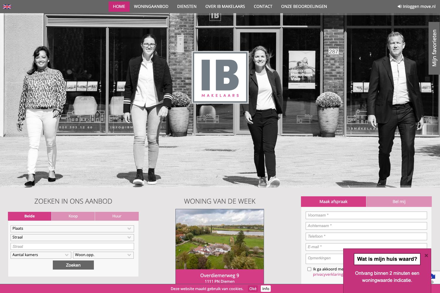 Website screenshot https://ibmakelaars.nl