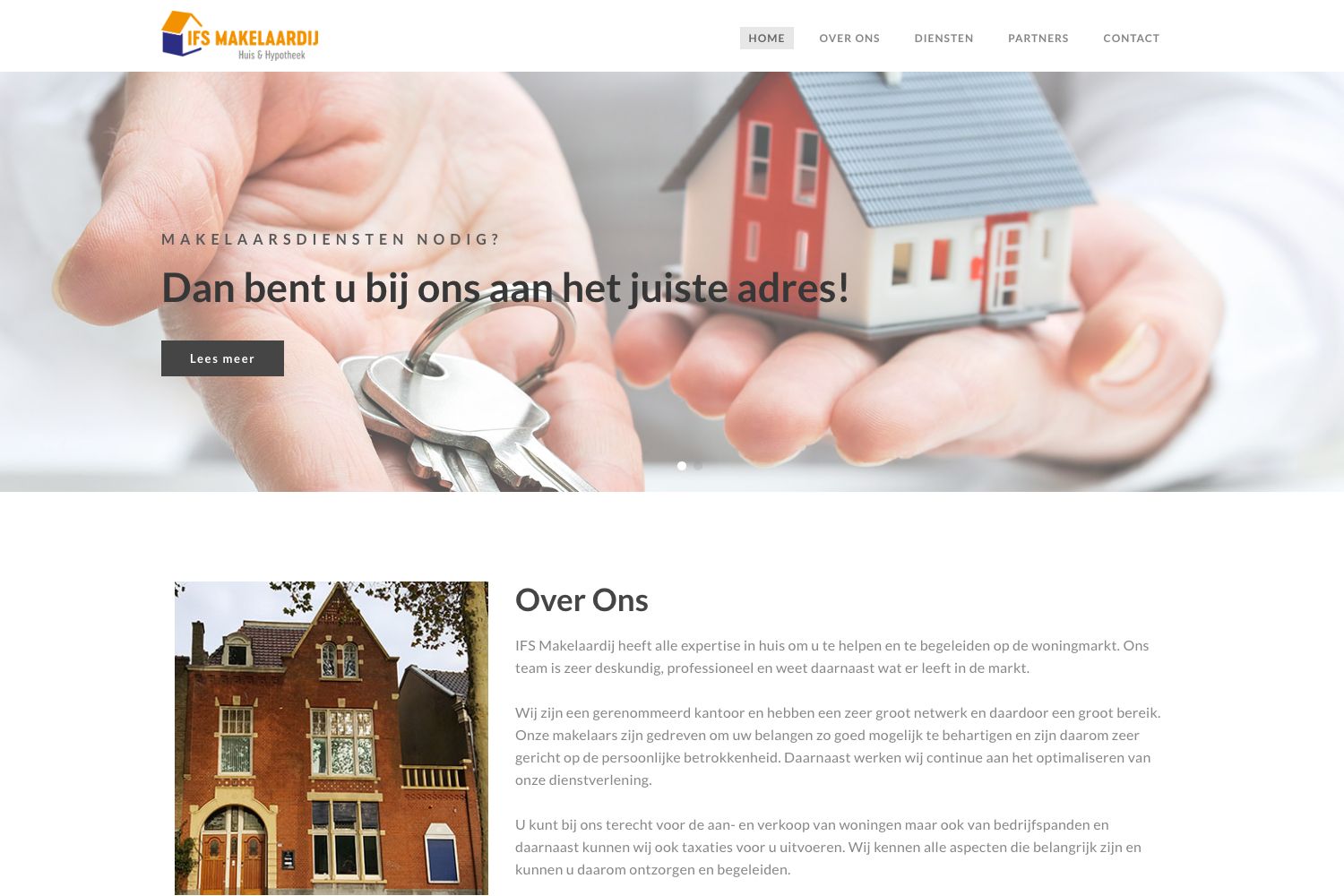 Website screenshot https://ifsmakelaardij.nl