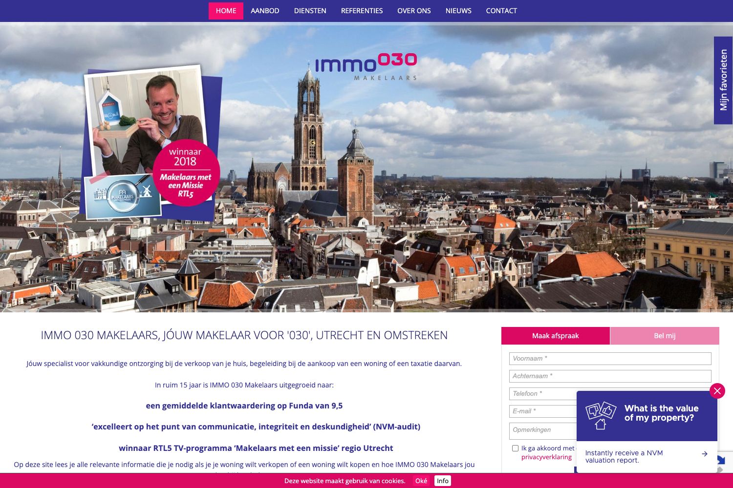 Website screenshot https://immo-030.nl