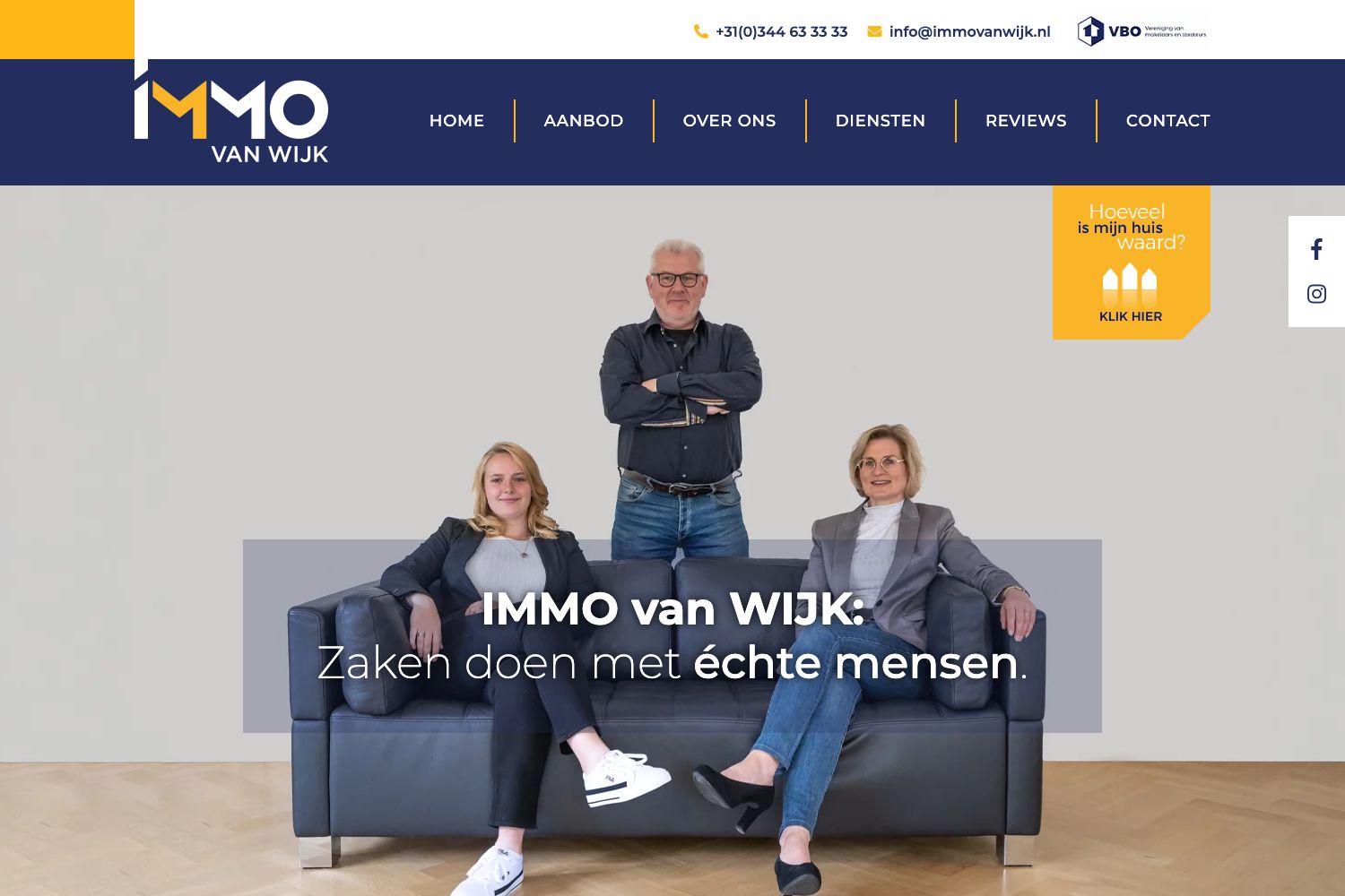 Website screenshot https://immovanwijk.nl