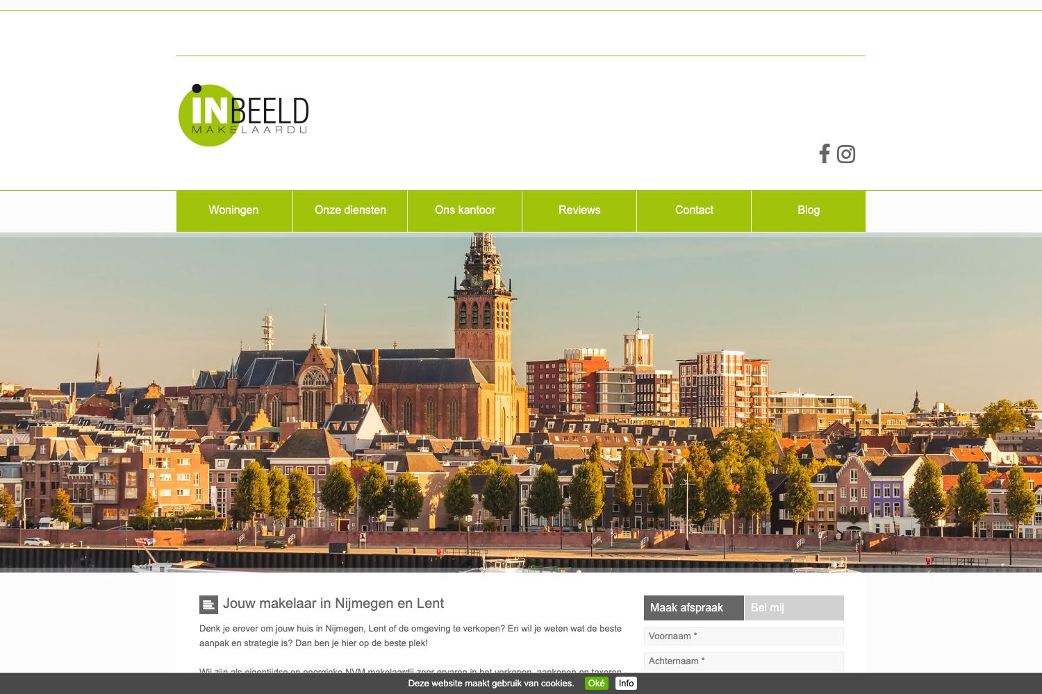 Website screenshot https://www.inbeeldmakelaardij.nl
