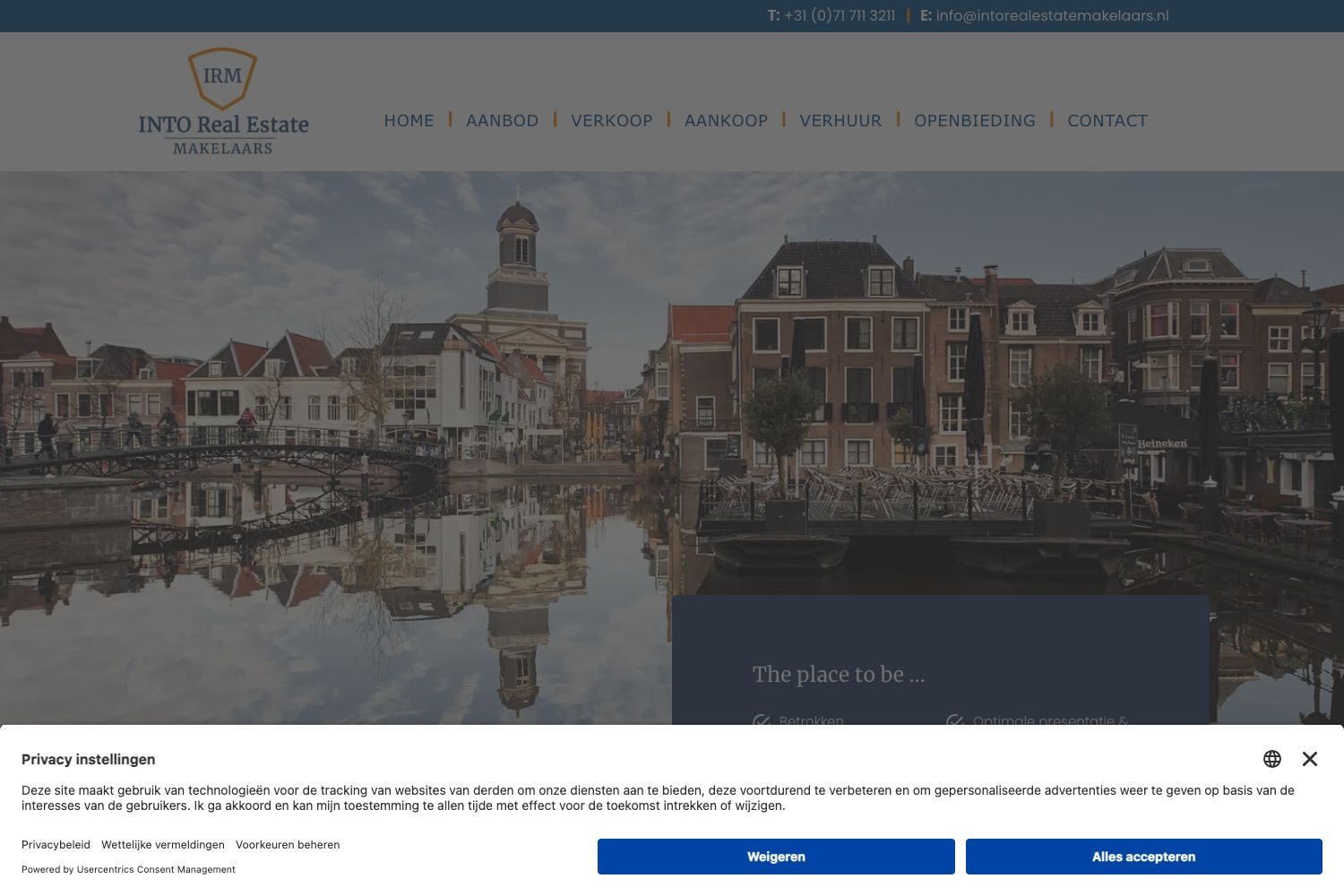 Website screenshot https://intorealestate.nl