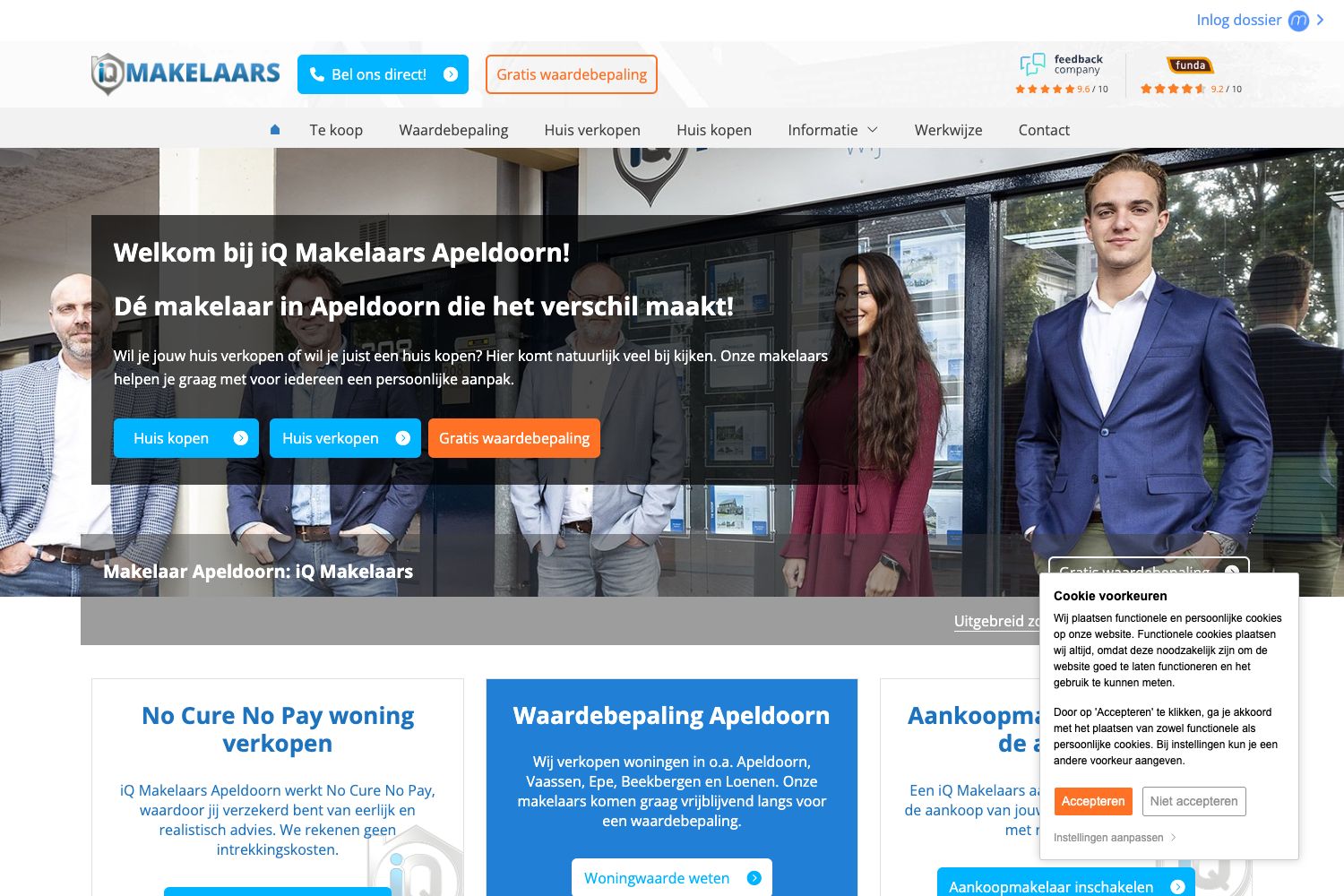 Website screenshot https://iqmakelaarsapeldoorn.nl