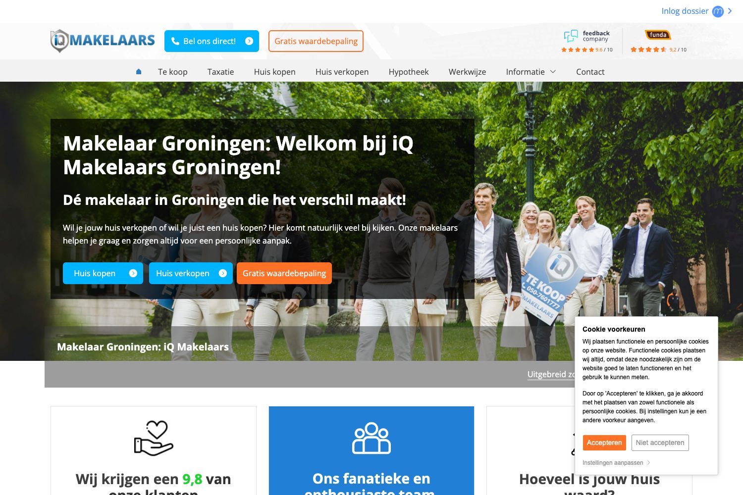 Website screenshot https://iqmakelaarsgroningen.nl
