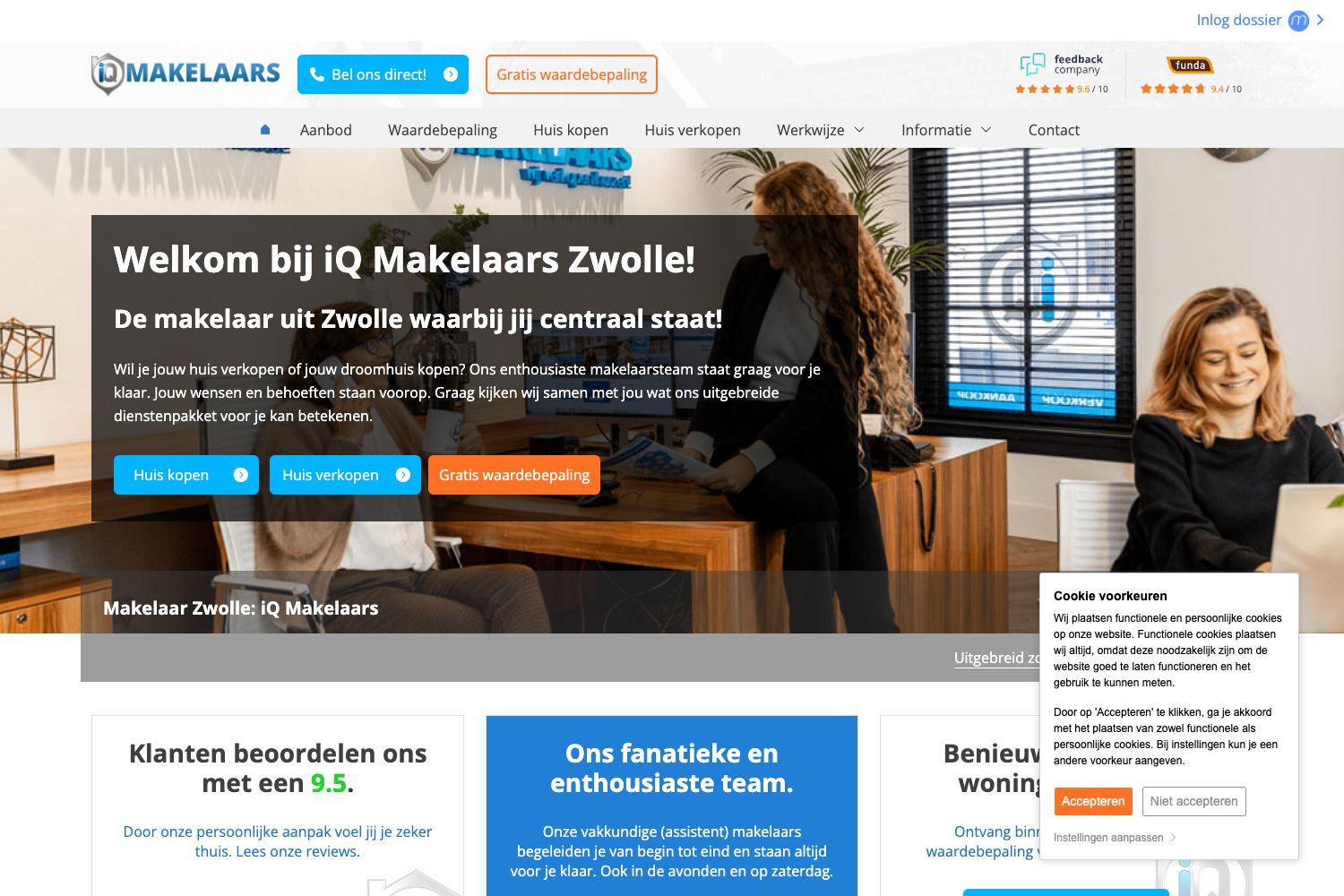 Website screenshot https://iqmakelaarszwolle.nl