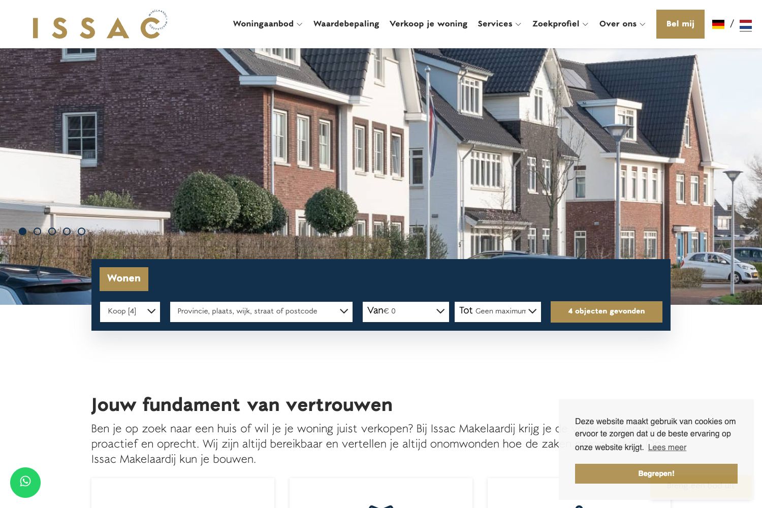 Website screenshot https://issacmakelaardij.nl