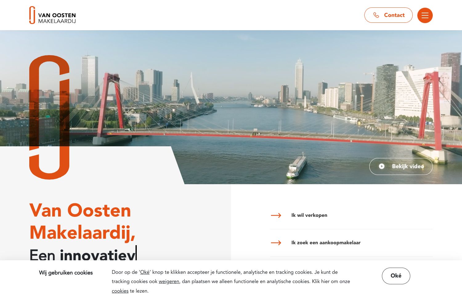 Website screenshot https://vanoostenmakelaardij.nl