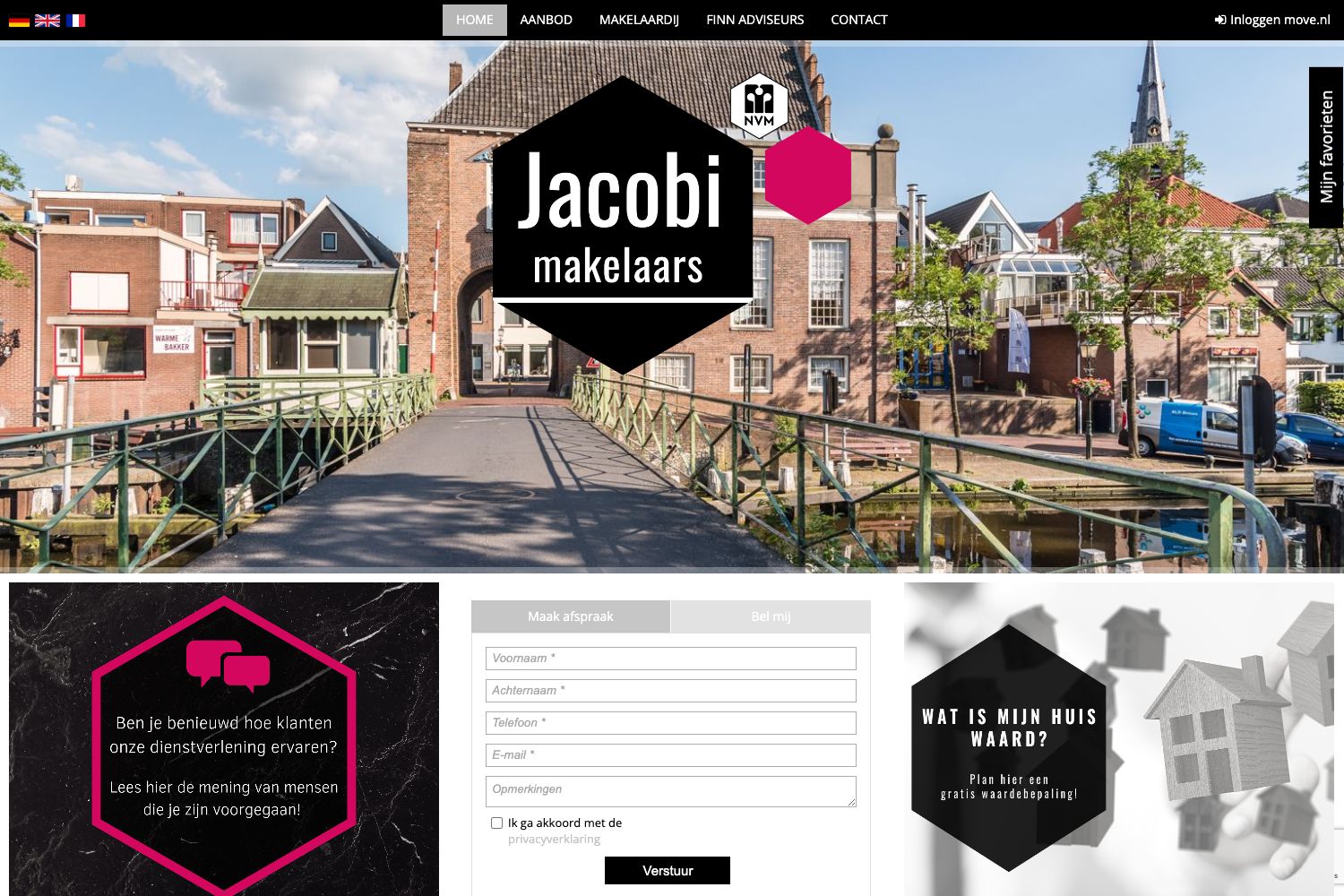 Website screenshot https://jacobimakelaars.nl