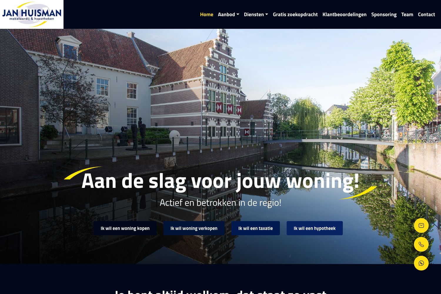 Website screenshot https://janhuismanmakelaardij.nl
