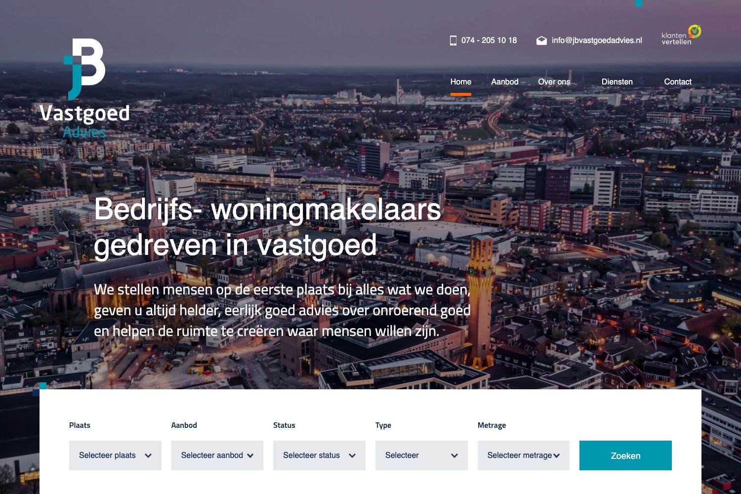 Website screenshot https://jbvastgoedadvies.nl