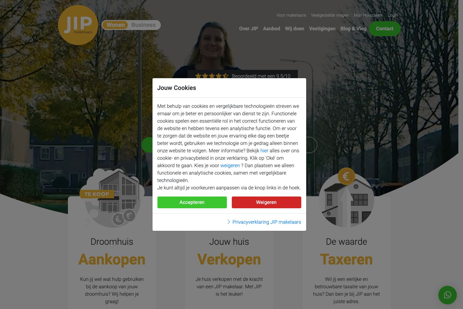 Website screenshot https://jipmakelaars.nl