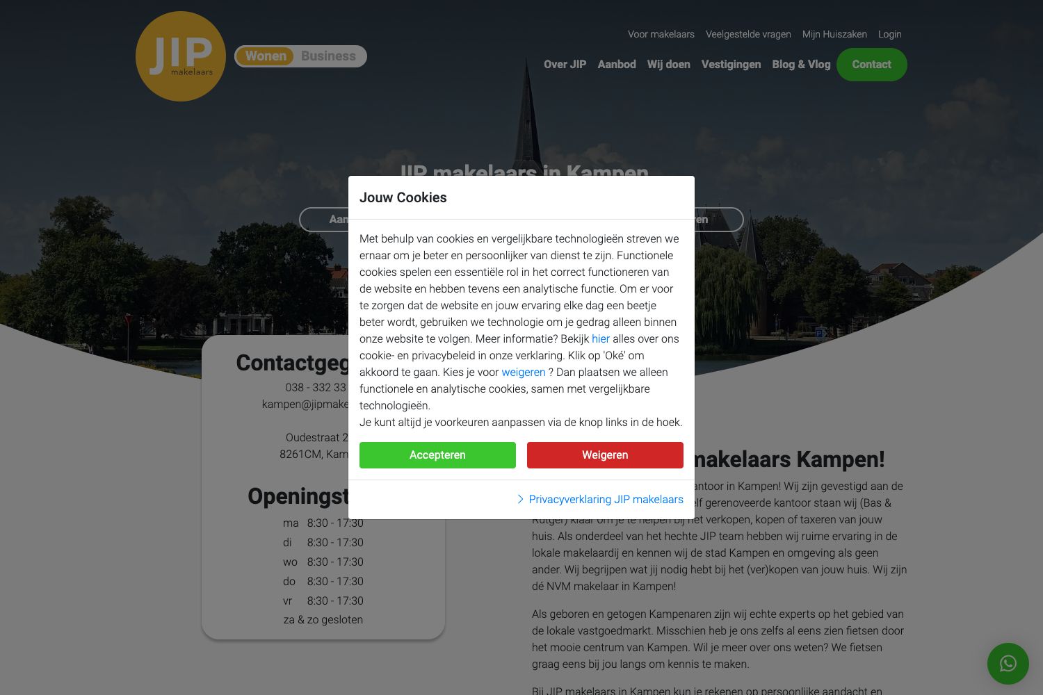 Website screenshot https://jipinkampen.nl