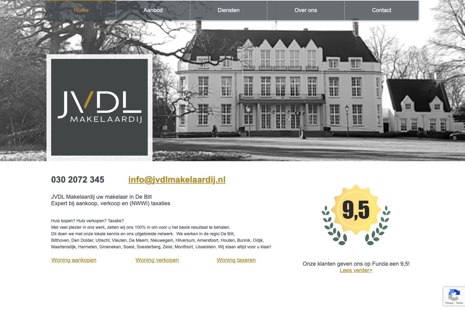 Website screenshot https://jvdlmakelaardij.nl