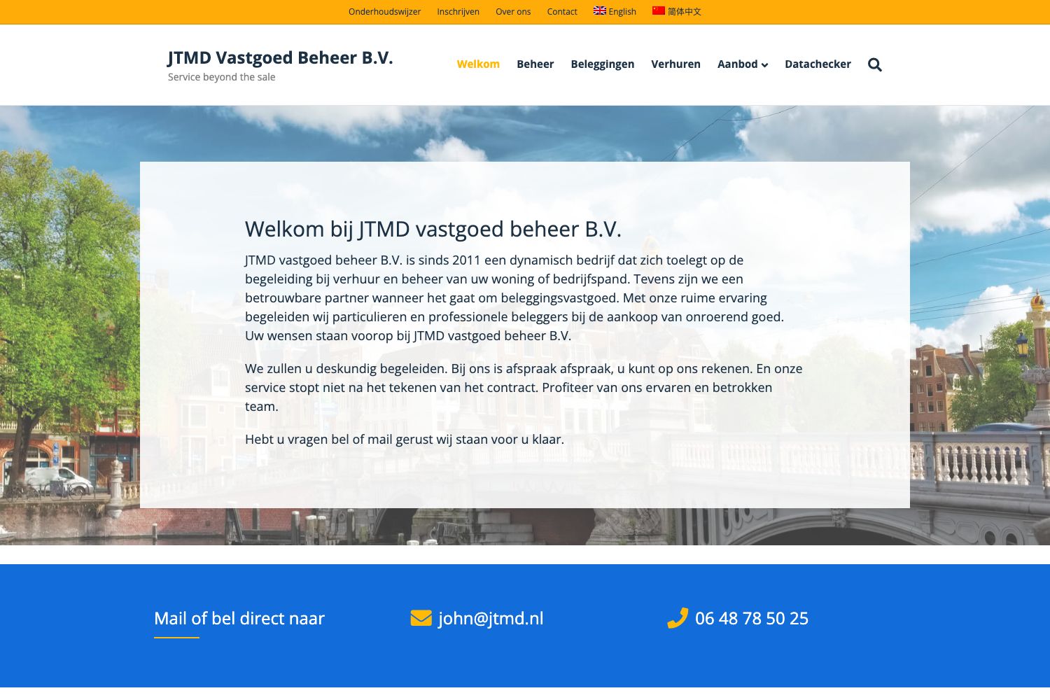 Website screenshot https://jtmd.nl