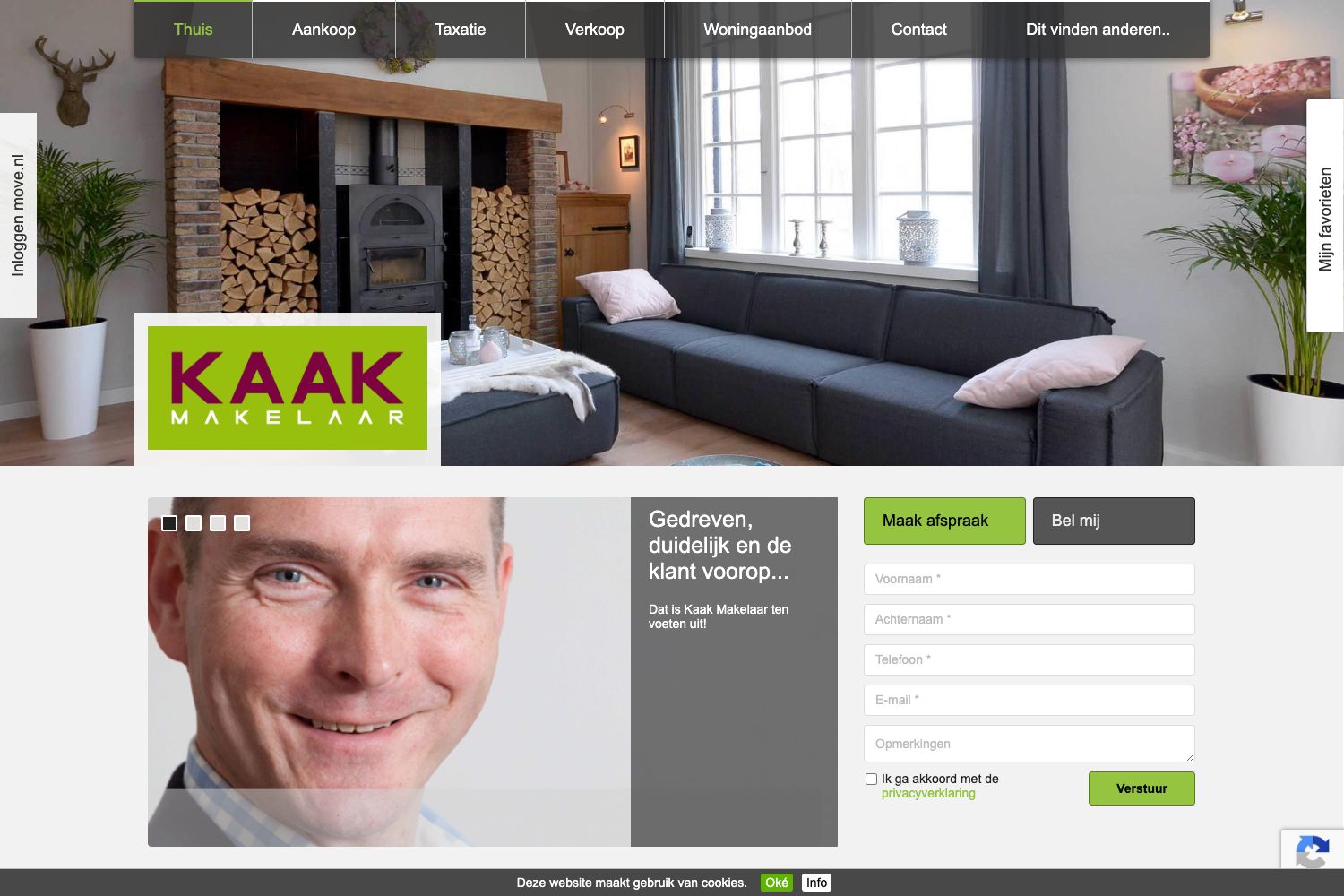 Website screenshot https://kaakmakelaar.nl