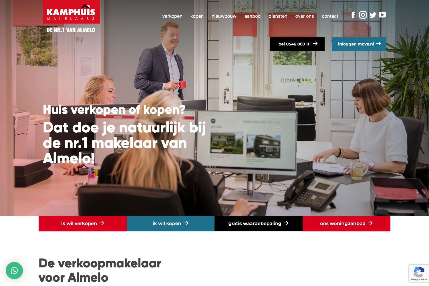 Website screenshot https://kamphuismakelaars.nl