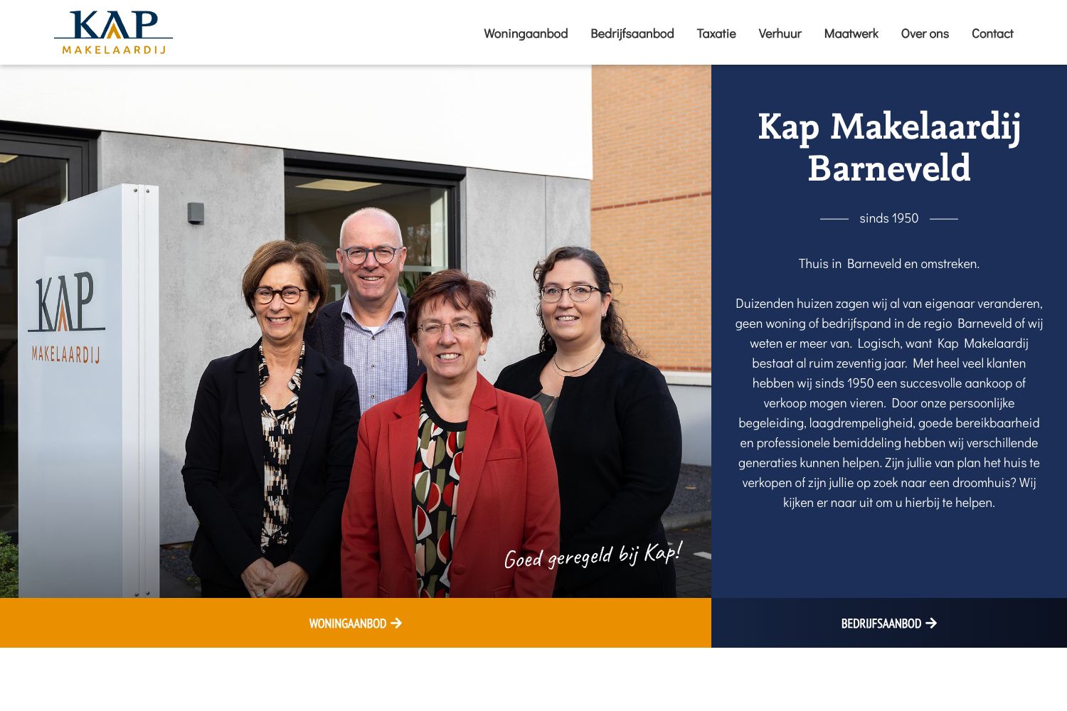 Website screenshot https://kapmakelaardij.nl