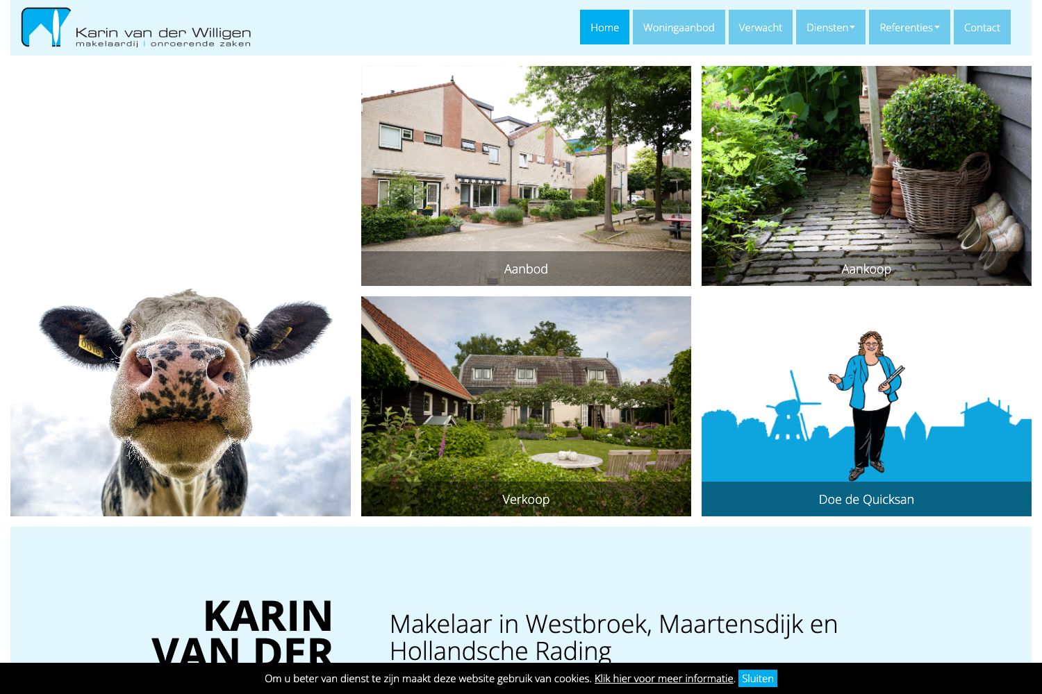 Website screenshot https://kvdwmakelaardij.nl