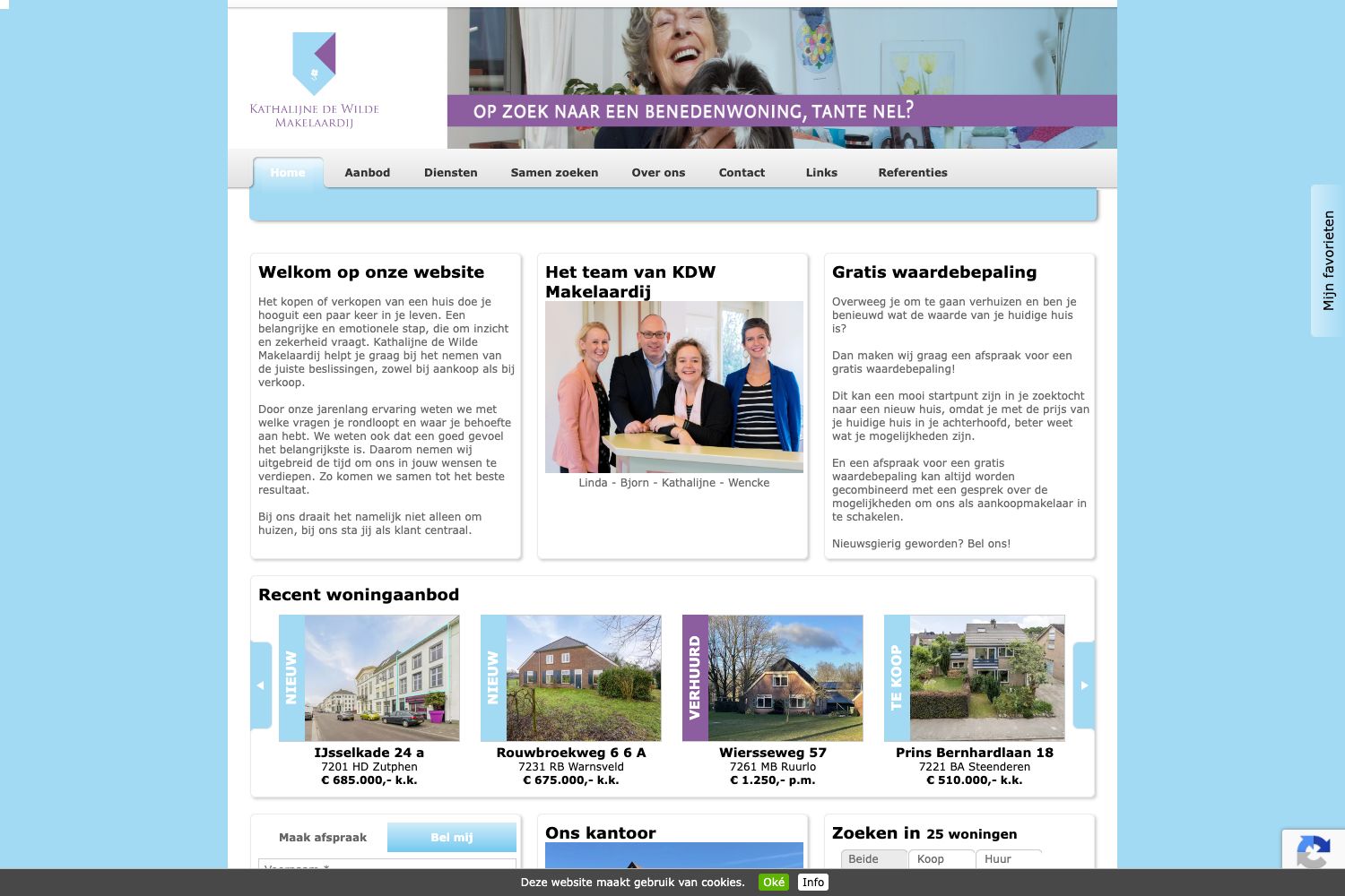 Website screenshot https://kdwmakelaardij.nl
