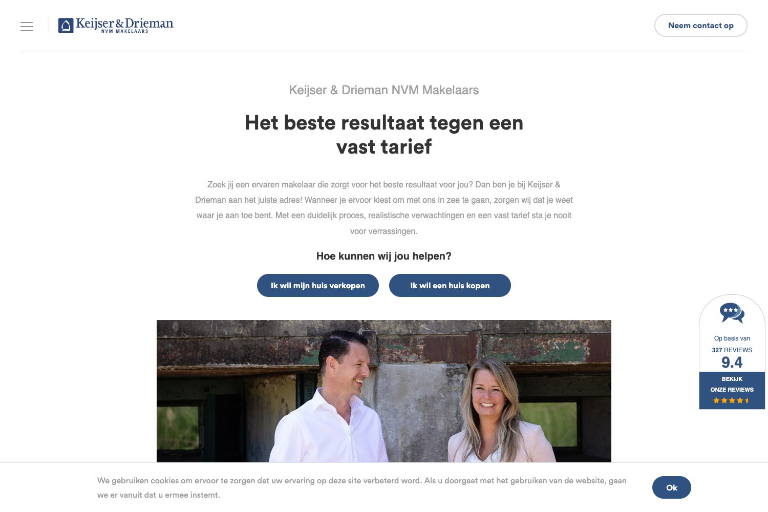 Website screenshot https://kdmakelaars.nl