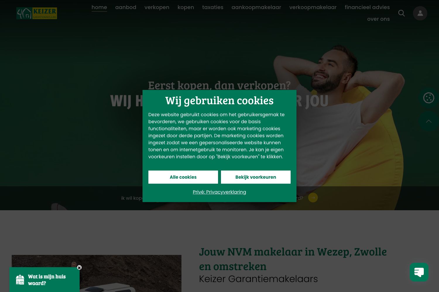 Website screenshot https://keizergarantiemakelaars.nl