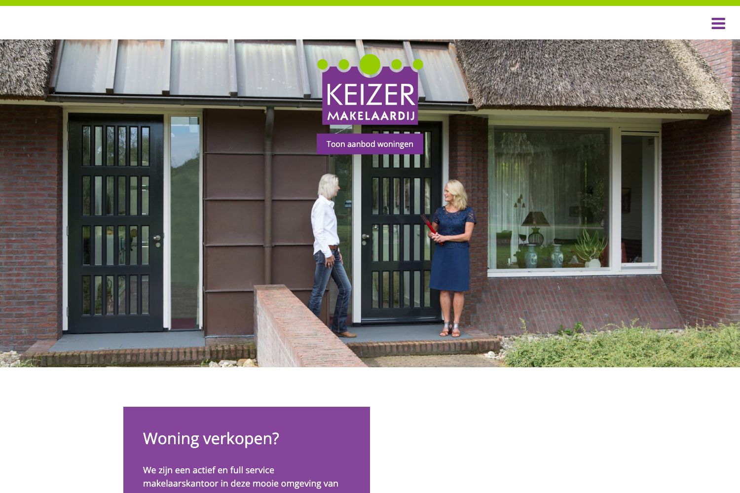 Website screenshot https://keizermakelaardij.nl