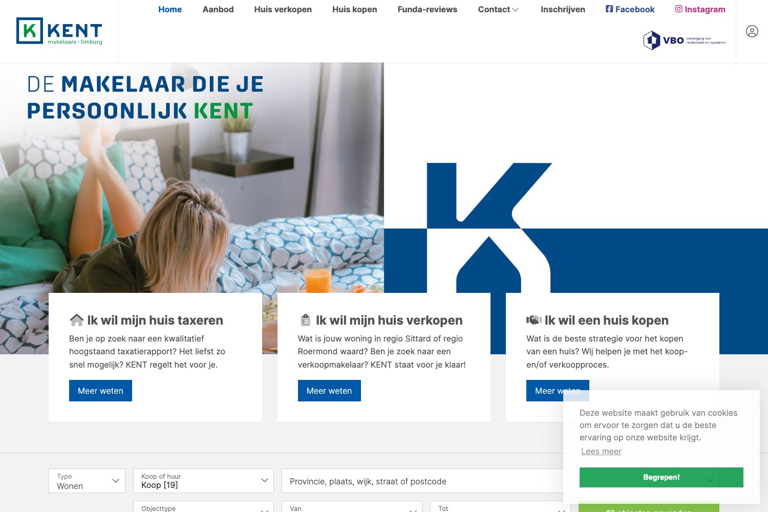 Website screenshot https://kent-makelaars.nl