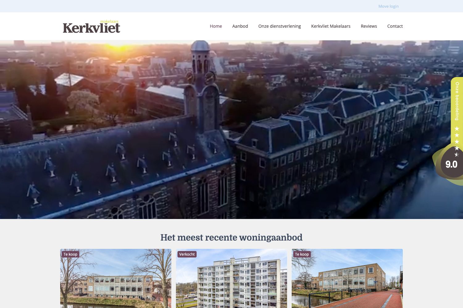 Website screenshot https://kerkvlietmakelaars.nl