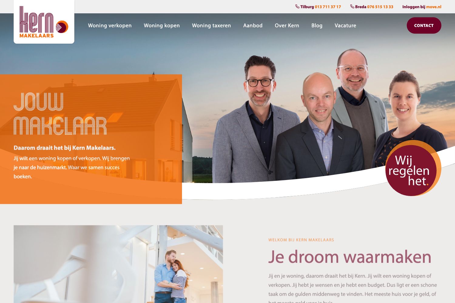 Website screenshot https://kernmakelaars.nl