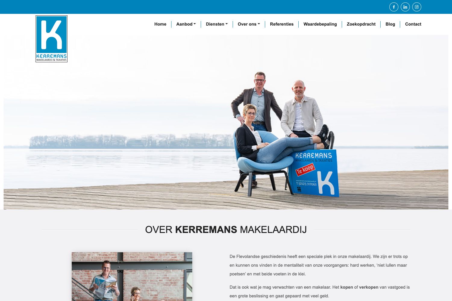 Website screenshot https://kerremansmakelaardij.nl