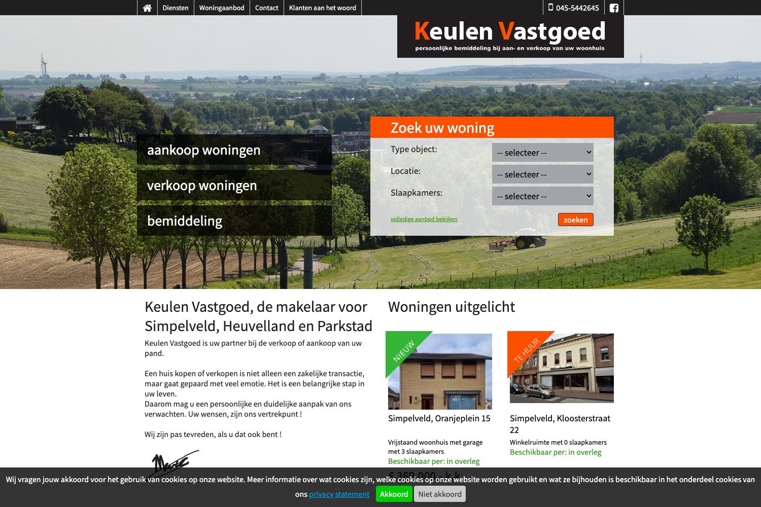 Website screenshot https://keulenvastgoed.nl